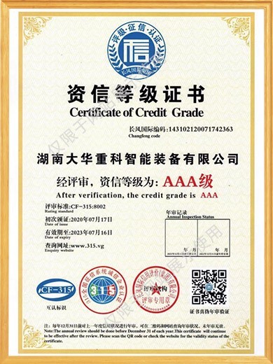 Certificate of Credit Grade